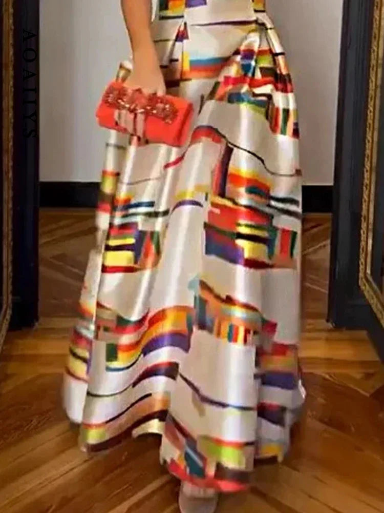 Geometric Print Sleeveless Dress For Women | Isabel