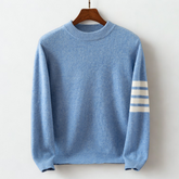 Stripe Sleeve Crew Neck Sweater For Men | Raffy