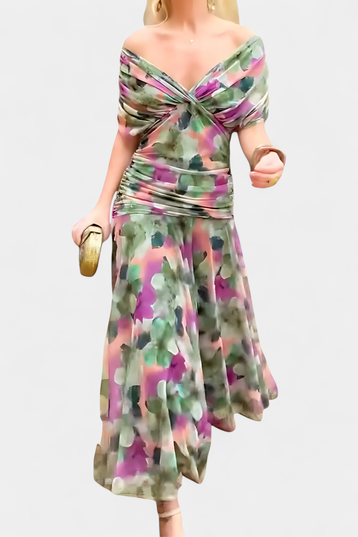 Elegant V Neck Maxi Dress For Women | Grace