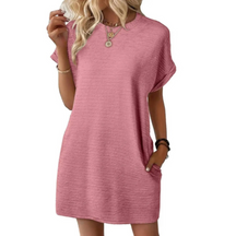 Casual Minimalist Round Neck Dress For Women | Lurelle