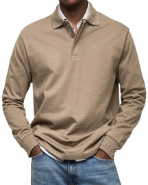 Classic Long Sleeve Polo Shirt For Men | Tristan