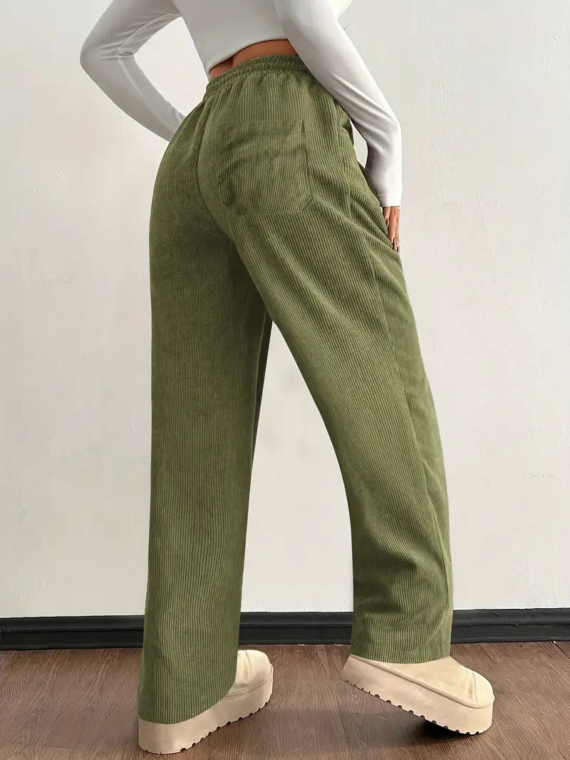 Wide Leg Drawstring Trousers for Women | Elodie