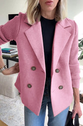 Elegant Knit Sleeve Blazer For Women | Alyssa