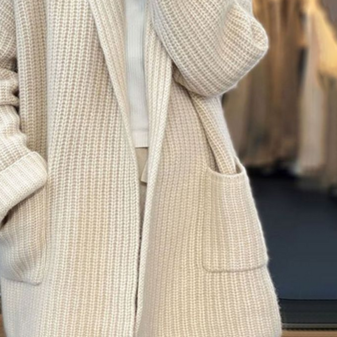 Oversized Open Front Cardigan For Women | Elowara