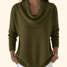 Draped Cowl Neck Sweater For Women | Elara