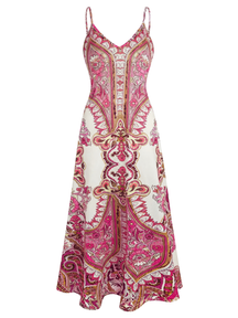 Boho Floral Print Sleeveless Dress For Women | Maravelle