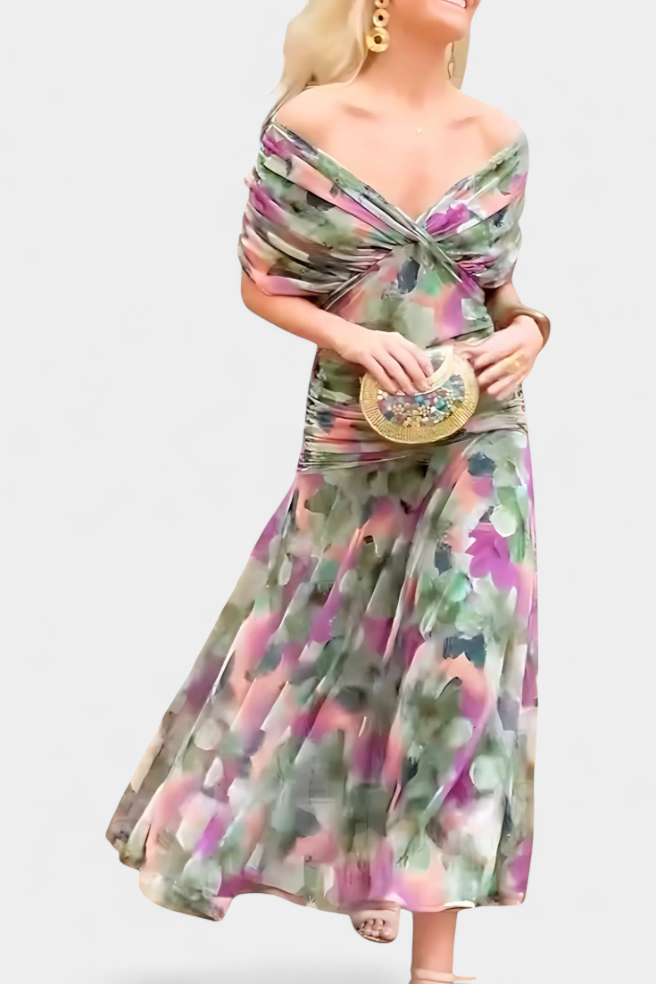 Elegant V Neck Maxi Dress For Women | Grace