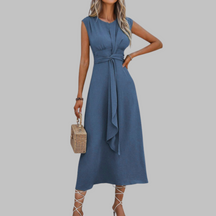 Sleeveless Round Neck Long Dress For Women | Helena