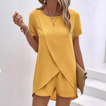 Short Sleeve Top And Shorts Set For Women | Camille