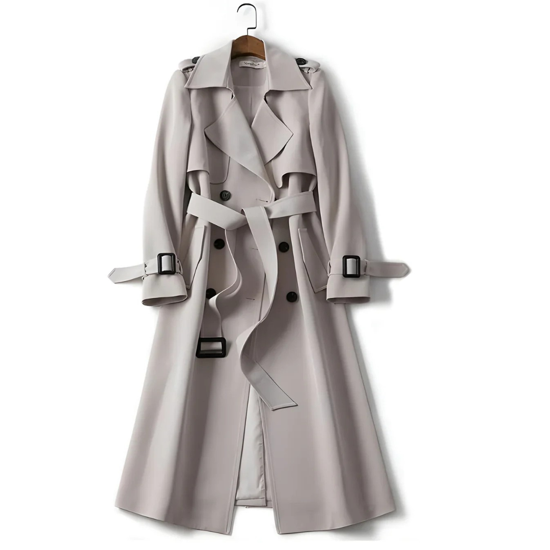 Belted Double Breasted Trench Coat for Women | Elara