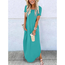 Casual Round Neck Maxi Dress For Women | Arvena