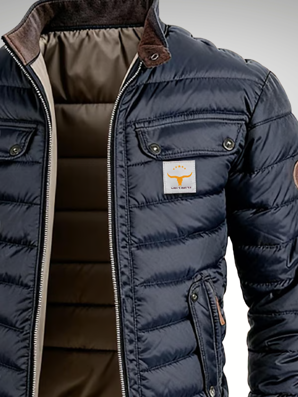 Quilted Stand Collar Jacket For Men | Laurent
