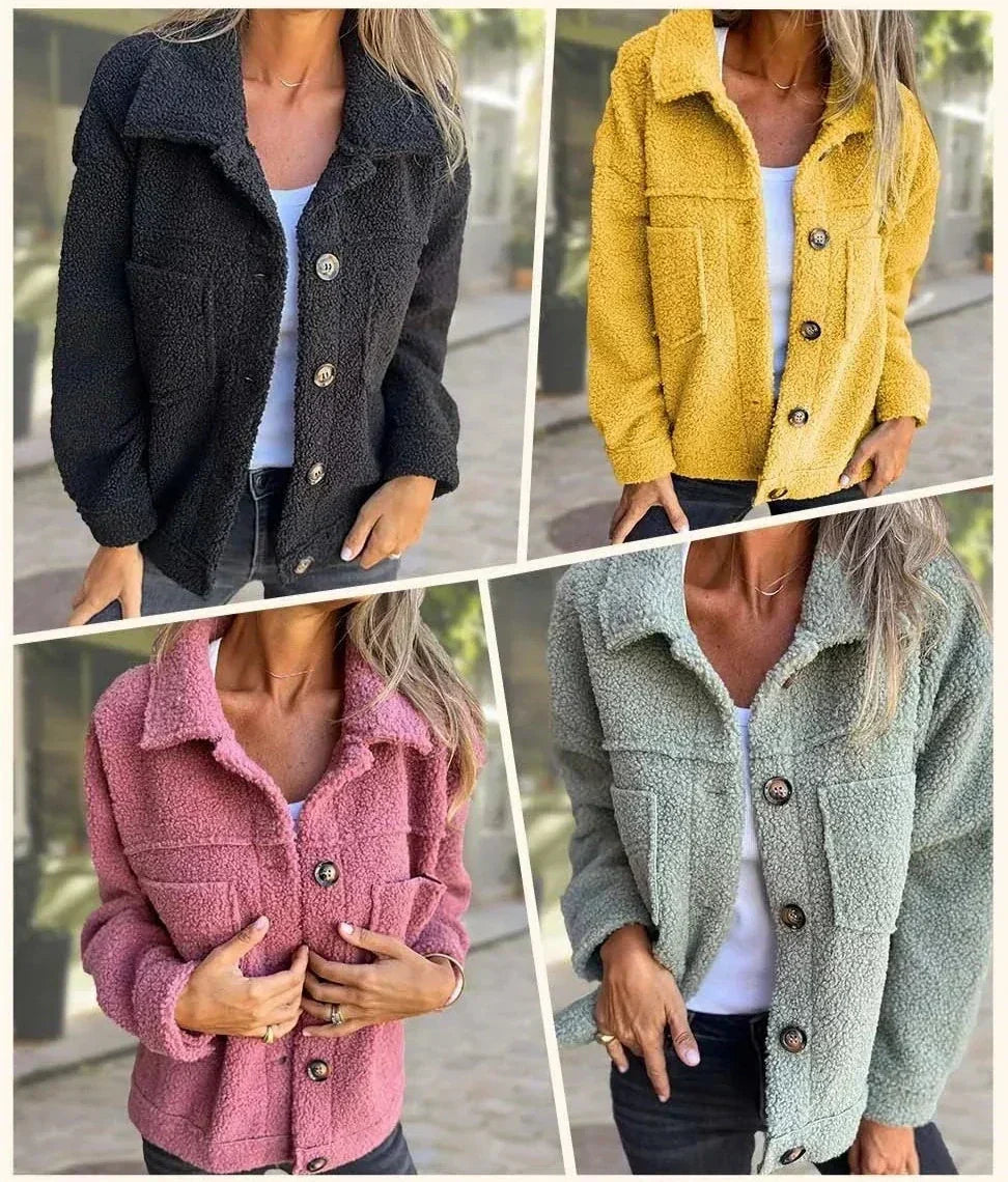 Button Front Cosy Jacket For Women | Jess
