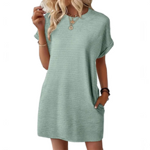 Casual Minimalist Round Neck Dress For Women | Lurelle