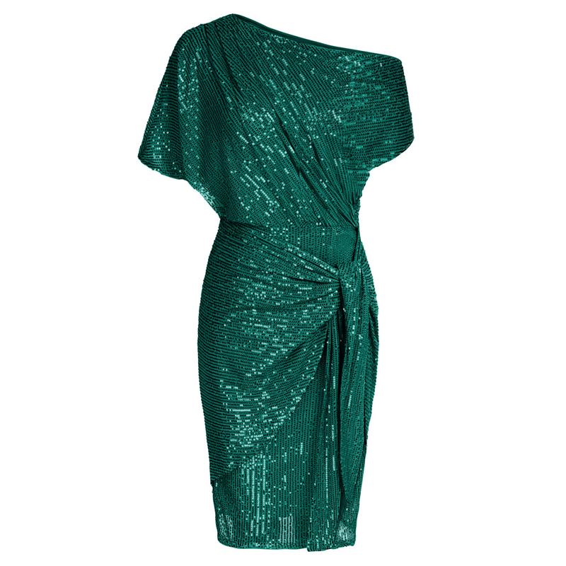 Elegant Off Shoulder Sequin Bodycon Dress For Women | Ariselle