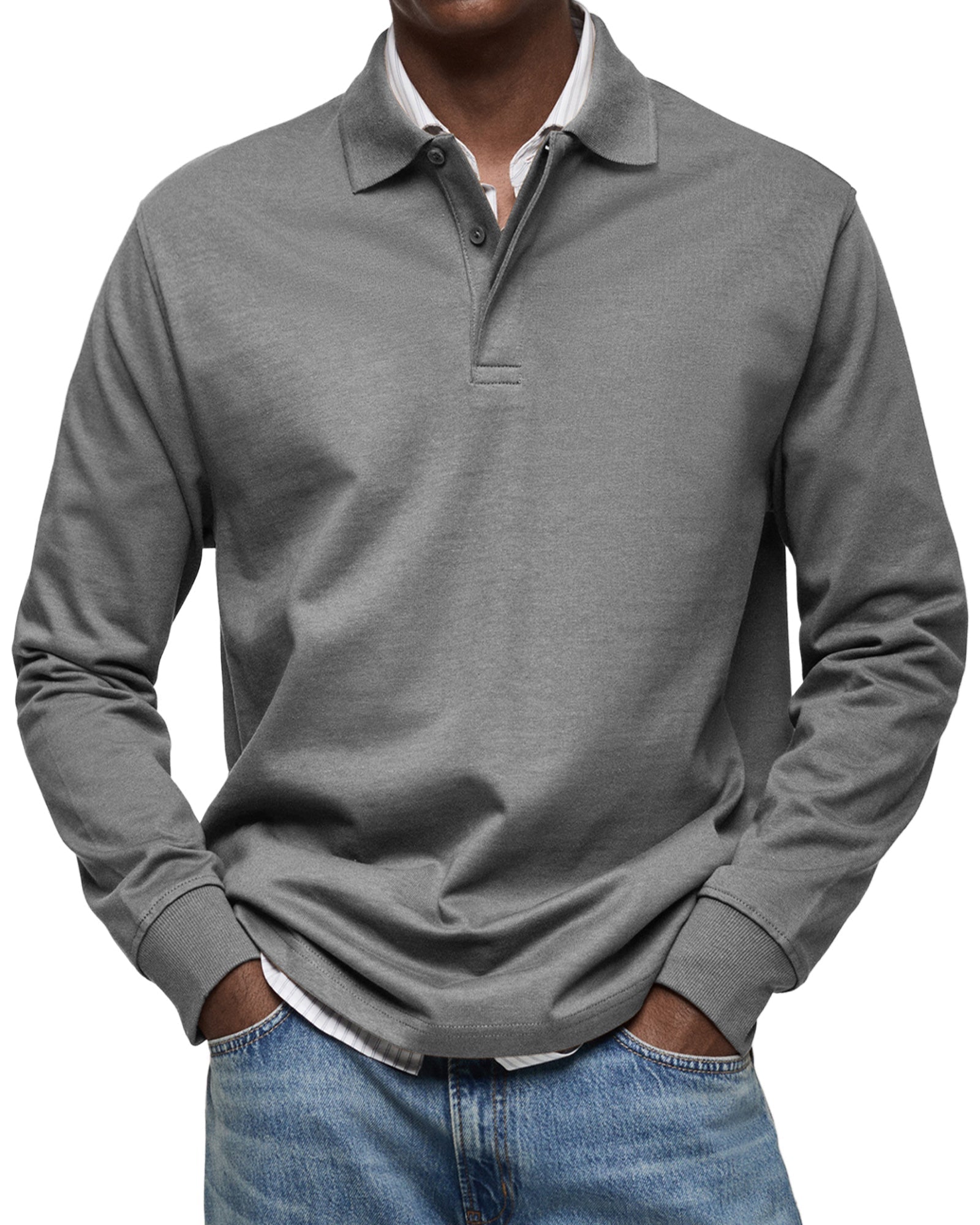 Classic Long Sleeve Polo Shirt For Men | Tristan