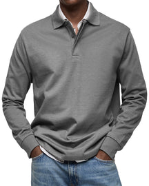 Classic Long Sleeve Polo Shirt For Men | Tristan