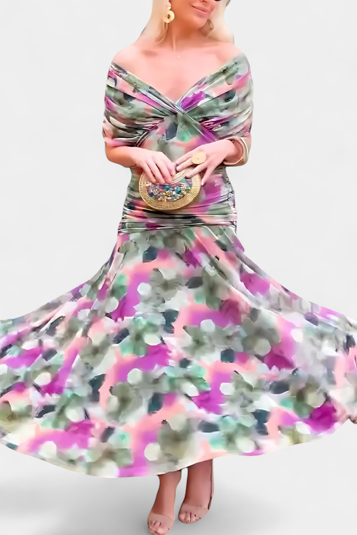 Elegant V Neck Maxi Dress For Women | Grace