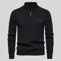 Ribbed Zip Neck Sweater for Men | Corin