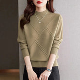 Ribbed Mock Neck Sweater For Women | Elowenna