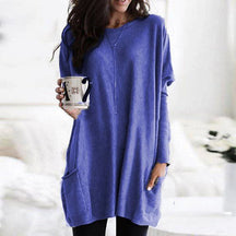 Relaxed Long Sleeve Pocket Tunic For Women | Mirelith
