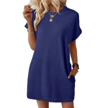 Casual Minimalist Round Neck Dress For Women | Lurelle
