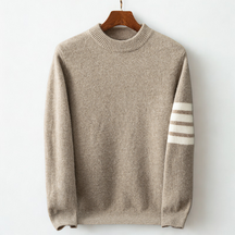 Stripe Sleeve Crew Neck Sweater For Men | Raffy