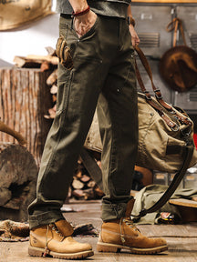 Rugged Straight Leg Utility Trousers For Men | Beckett