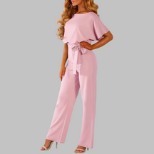 Casual Tie Front Batwing Sleeve Jumpsuit For Women | Elanora