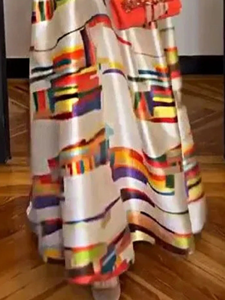 Geometric Print Sleeveless Dress For Women | Isabel