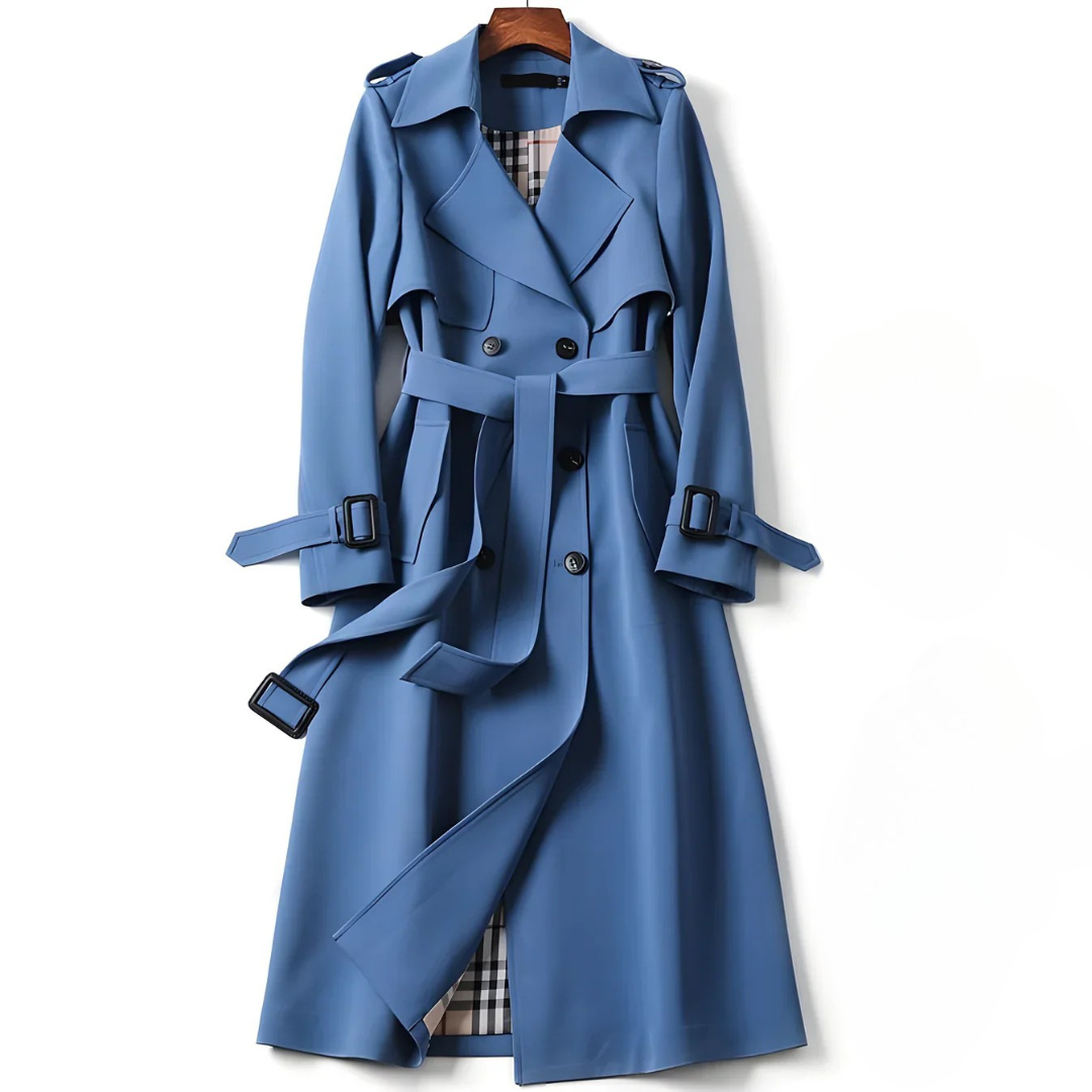 Belted Double Breasted Trench Coat for Women | Elara