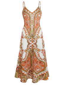 Boho Floral Print Sleeveless Dress For Women | Maravelle