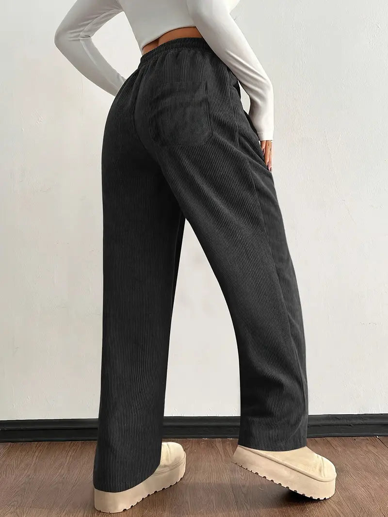 Wide Leg Drawstring Trousers for Women | Elodie