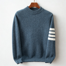 Stripe Sleeve Crew Neck Sweater For Men | Raffy
