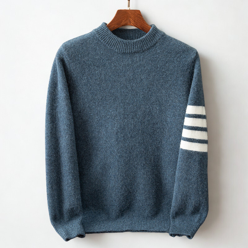Stripe Sleeve Crew Neck Sweater For Men | Raffy