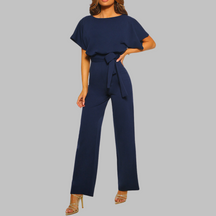Casual Tie Front Batwing Sleeve Jumpsuit For Women | Elanora