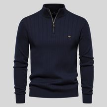 Ribbed Zip Neck Sweater for Men | Corin