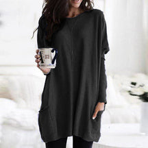 Relaxed Long Sleeve Pocket Tunic For Women | Mirelith