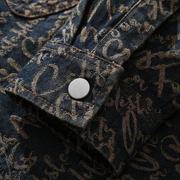 Embroidered Button Front Jacket for Men | Cassian