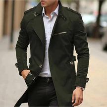 Classic Double Breasted Trench Coat For Men | Alarion