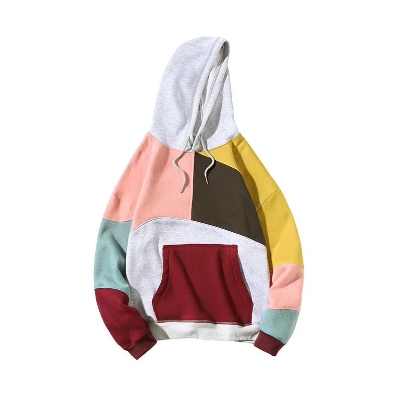 Colour Block Patchwork Hoodie for Men | Maverick