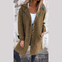 Casual Long Button Coat For Women | Arlena