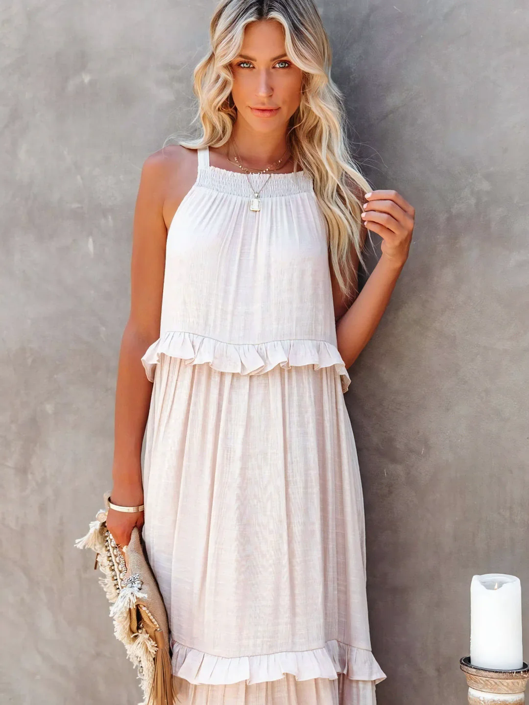 Tiered Ruffle Long Dress For Women | Lara