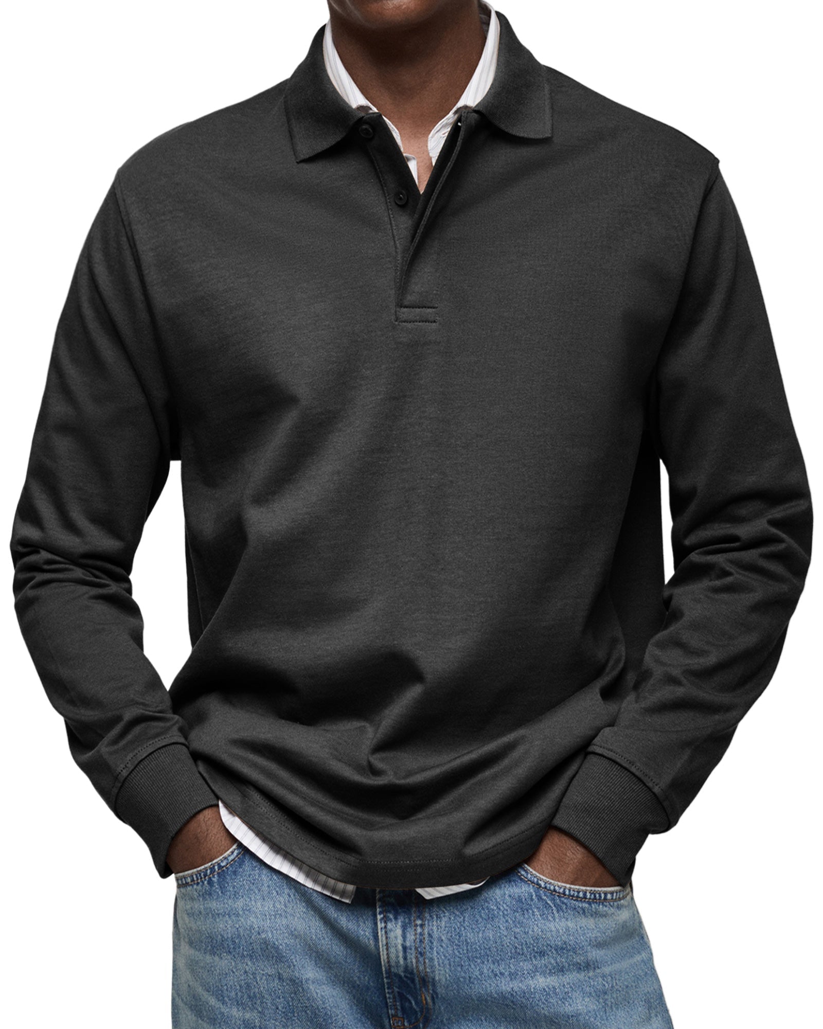 Classic Long Sleeve Polo Shirt For Men | Tristan