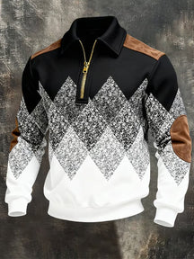 Geometric Half Zip Sweater For Men | Renz