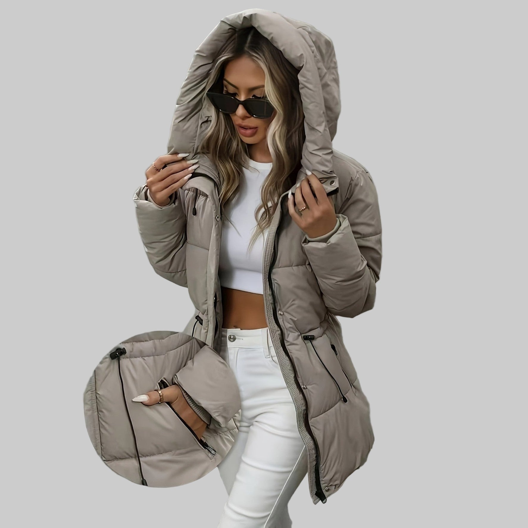 Oversized Hooded Puffer Jacket For Women | Celestine
