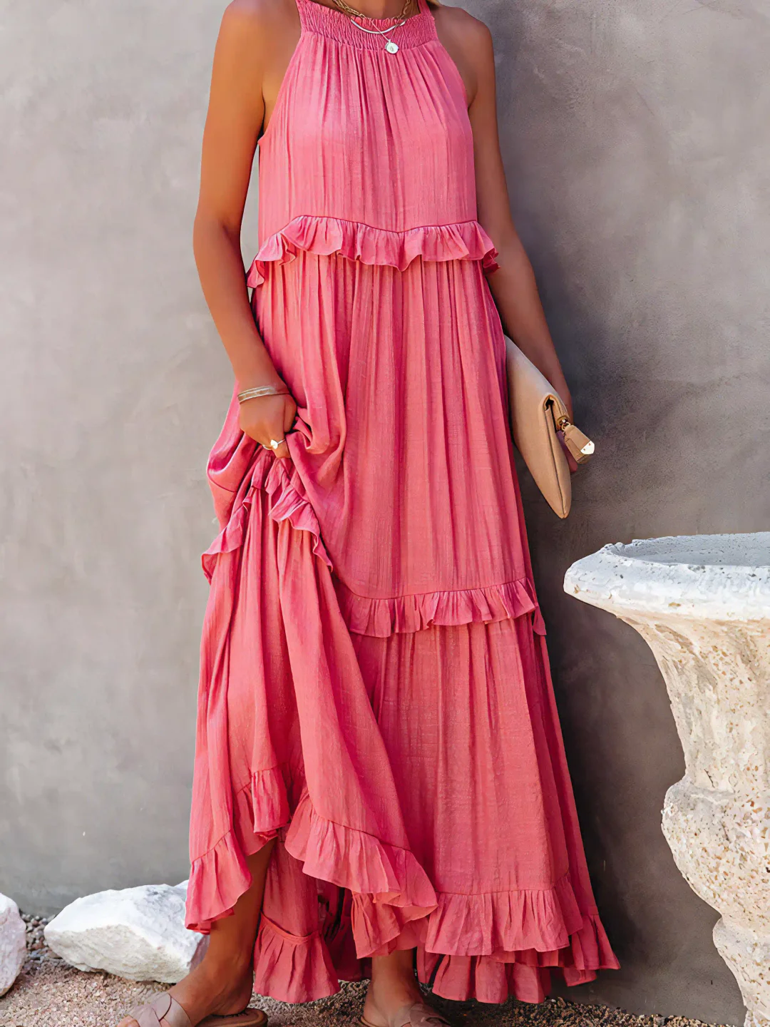 Tiered Ruffle Long Dress For Women | Lara