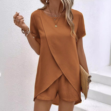 Short Sleeve Top And Shorts Set For Women | Camille