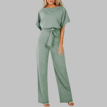 Casual Tie Front Batwing Sleeve Jumpsuit For Women | Elanora