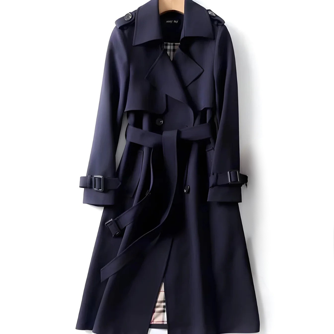 Belted Double Breasted Trench Coat for Women | Elara